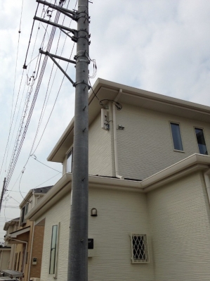 デザインアンテナを設置した戸建住宅