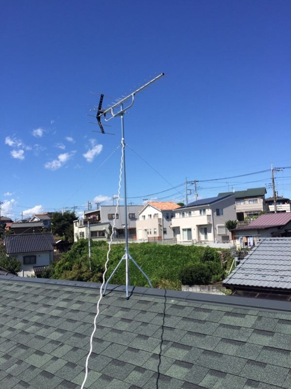 入間市野田｜八木式アンテナを屋根上に設置