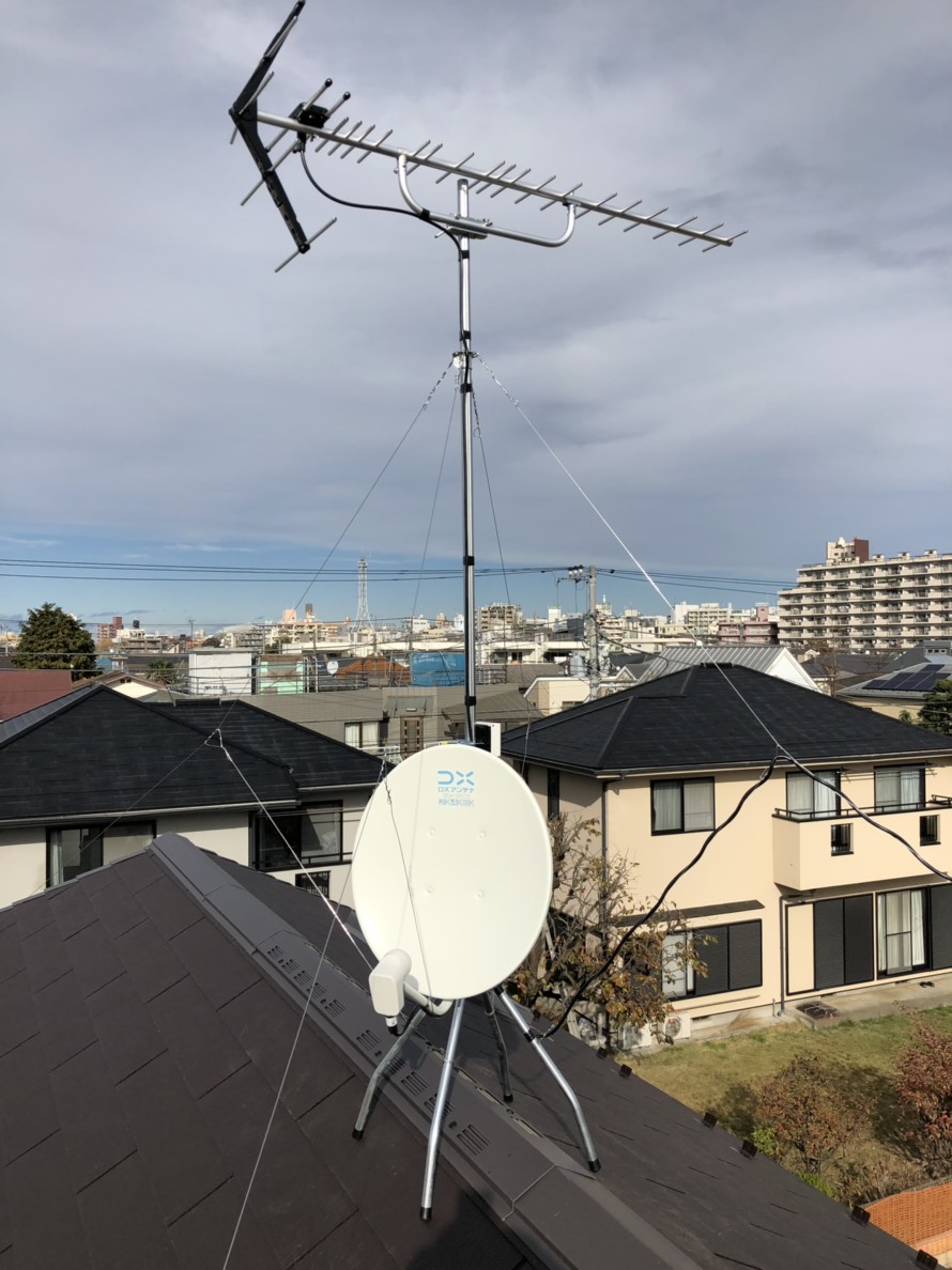 電波良好◎杉並区南荻窪で4K8K対応の地デジ&BSCSアンテナ工事！