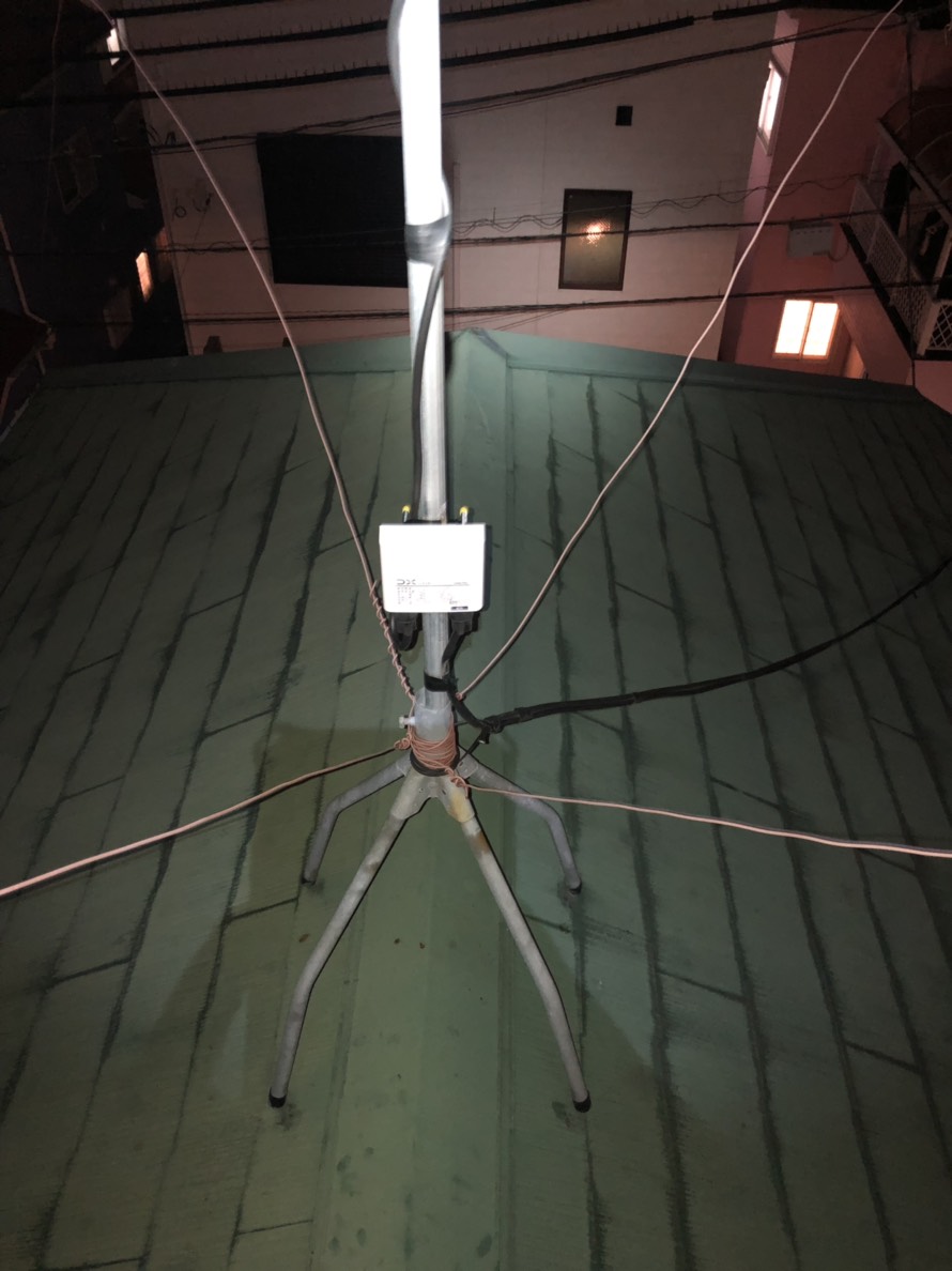 支柱に取り付けたブースター