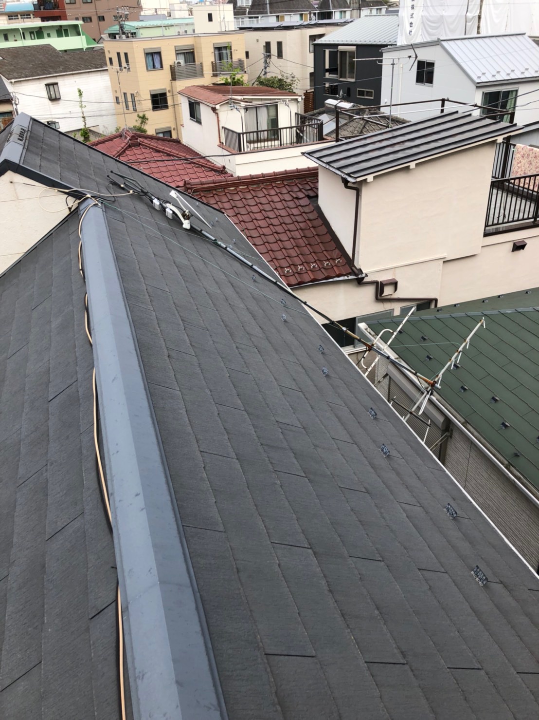 倒壊したテレビアンテナ