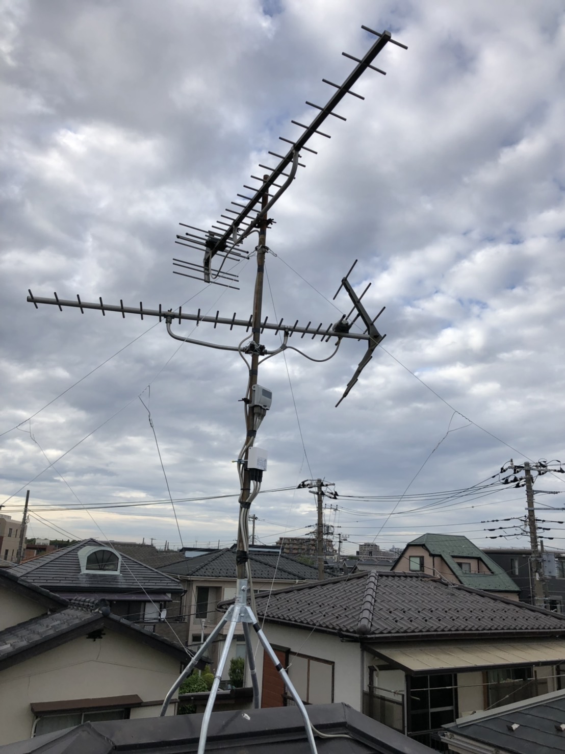 屋根上のテレビアンテナ