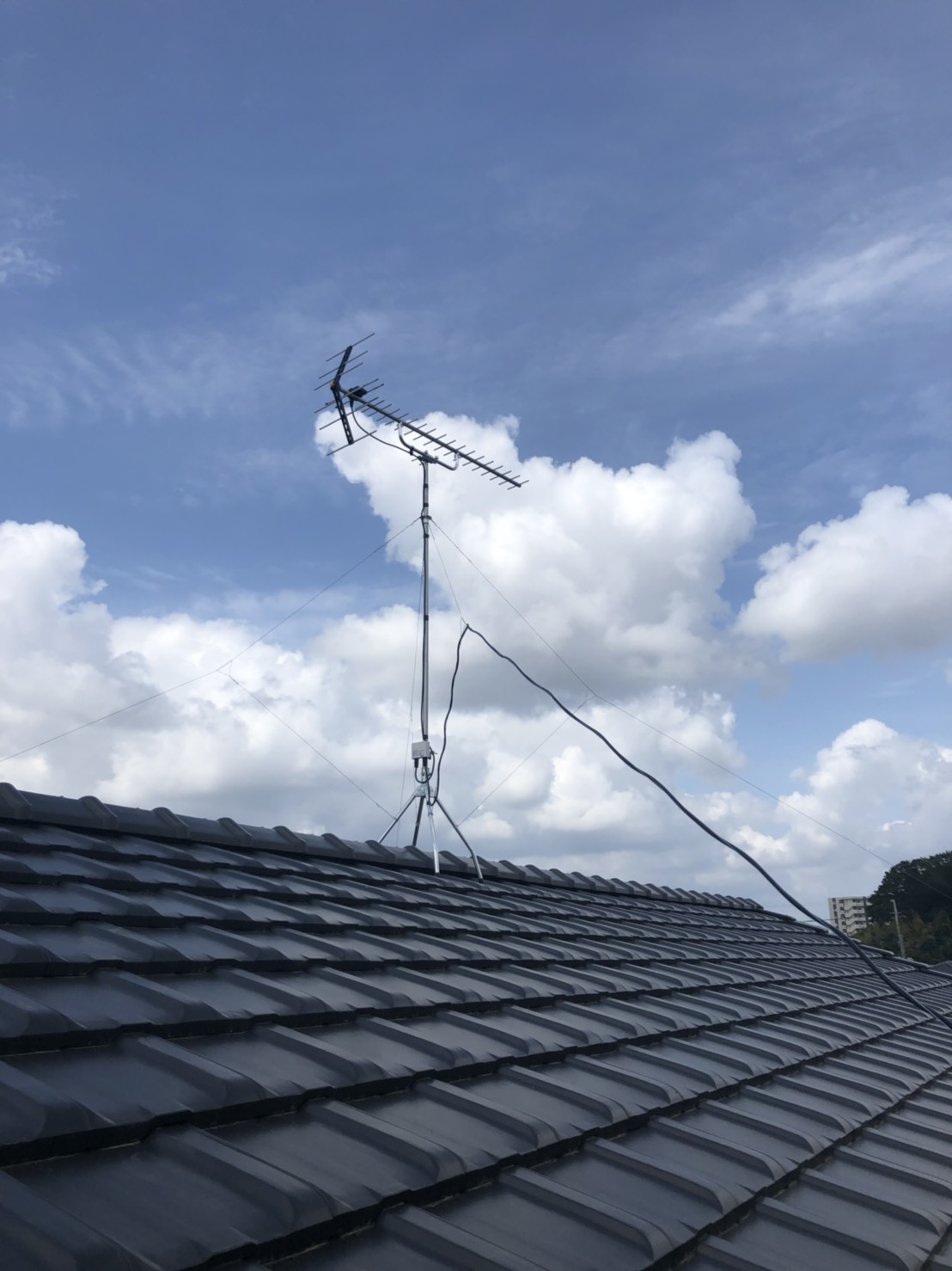 屋根上のテレビアンテナ