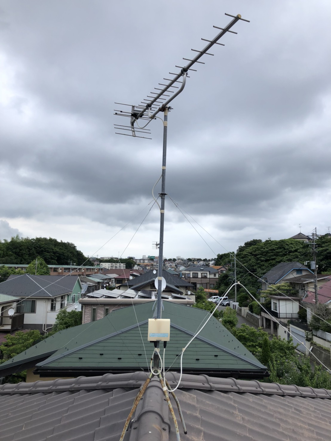 屋根上のテレビアンテナ