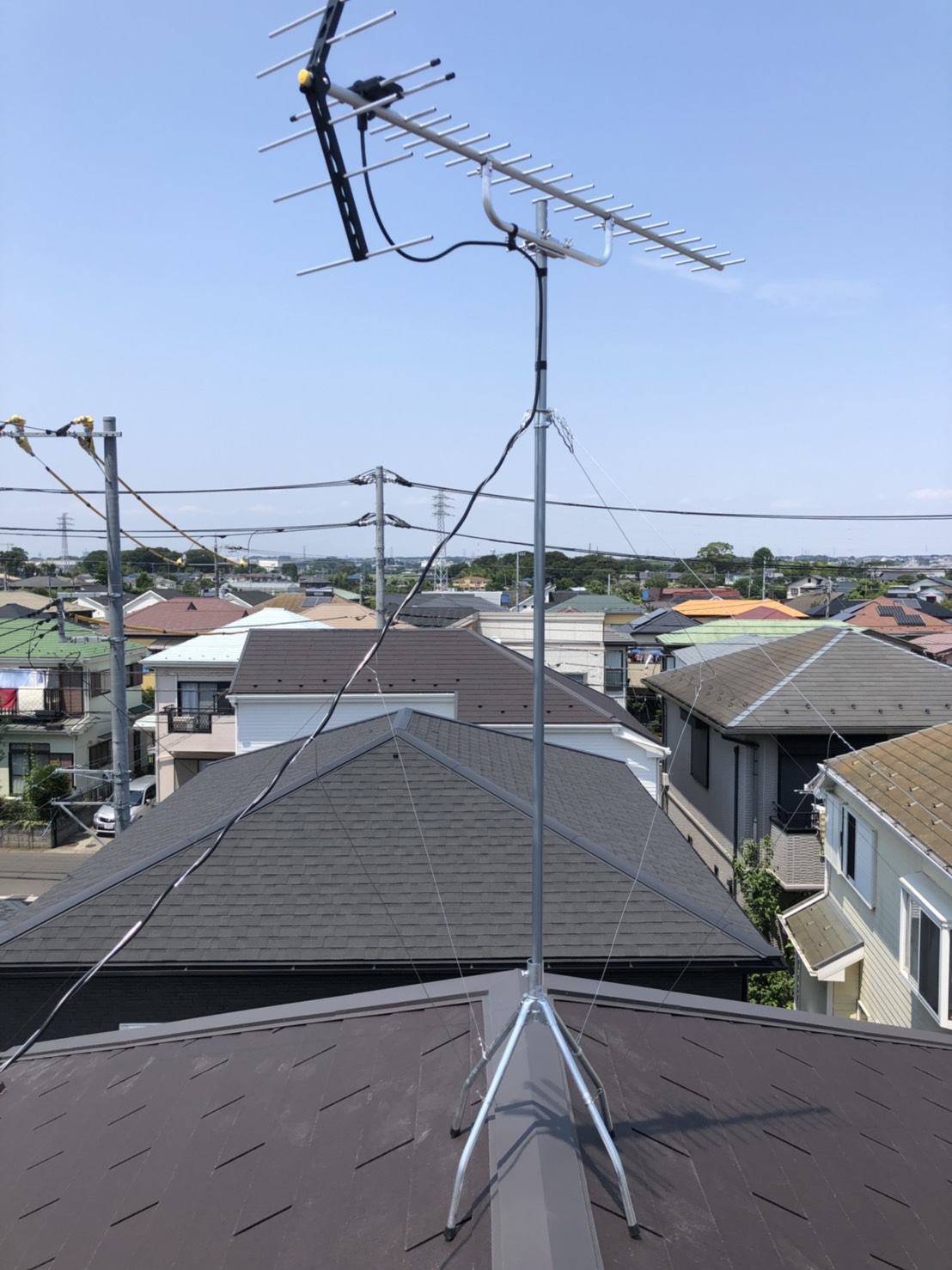 屋根上のテレビアンテナ