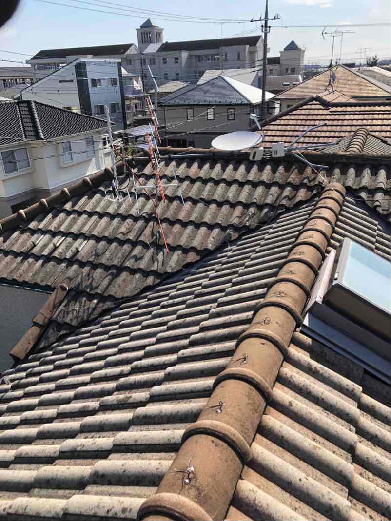 倒壊したテレビアンテナ