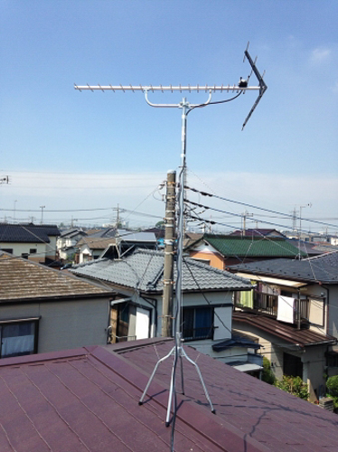 屋根上のテレビアンテナ