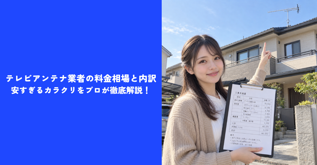 【必見】テレビアンテナ業者の料金相場と内訳｜安すぎるカラクリをプロが徹底解説！