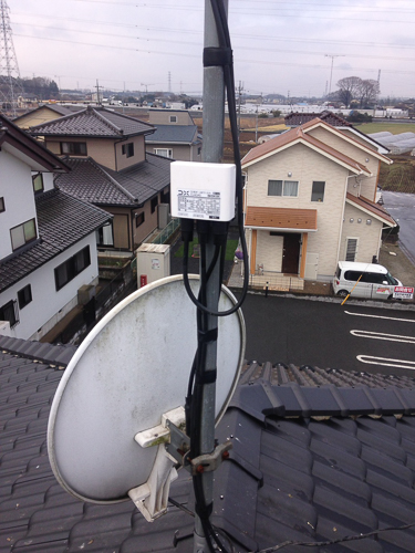 支柱に取り付けたブースター