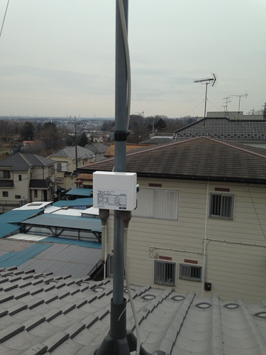 支柱に取り付けたブースター