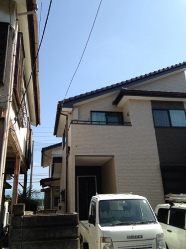 デザインアンテナを設置した戸建住宅