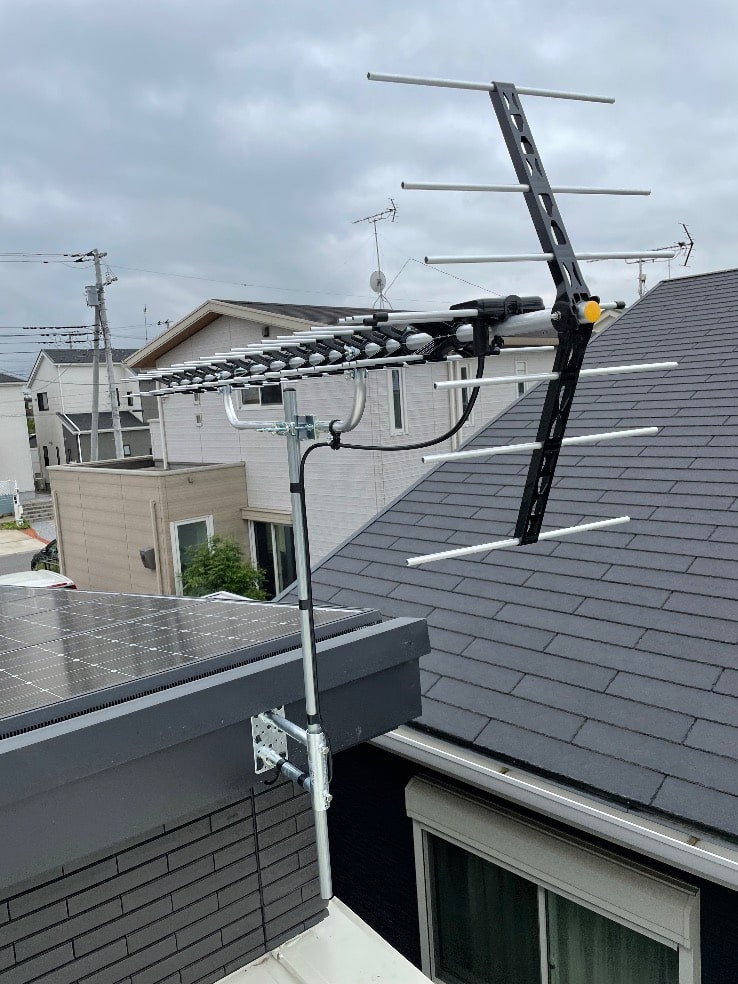 太陽光を考慮したテレビアンテナ工事！茨城県取手市の設置例