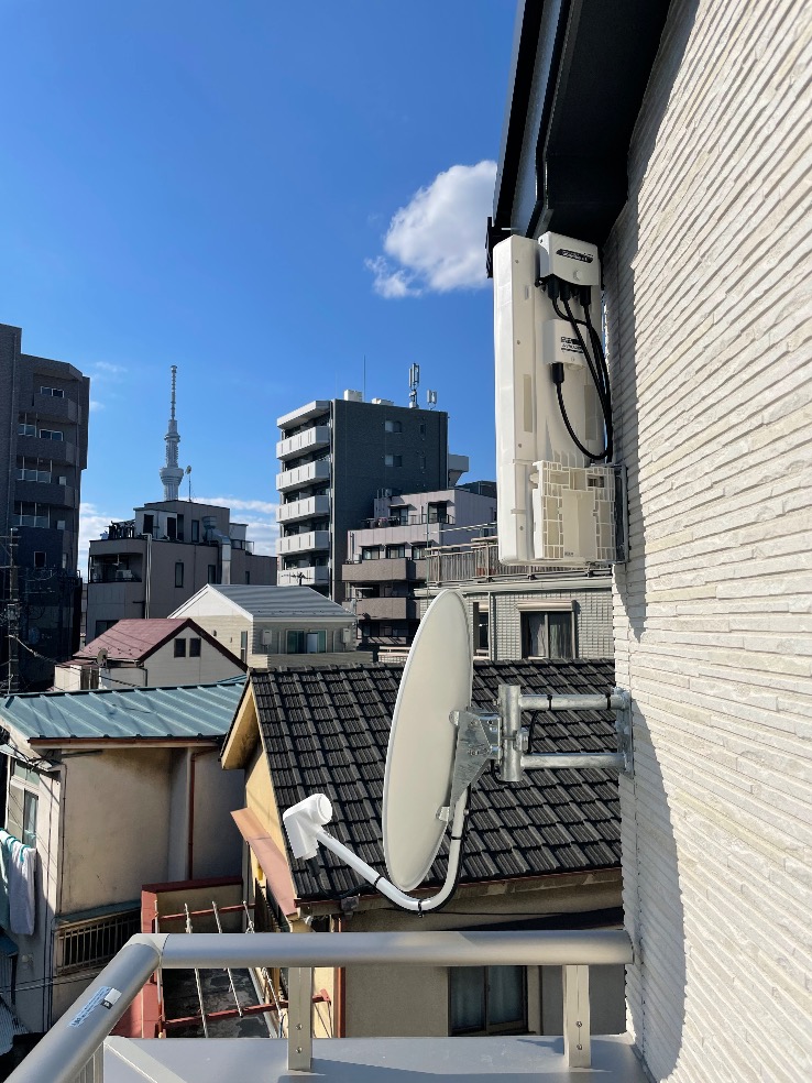 テレビアンテナを3階に設置！東京都墨田区の工事例をご紹介