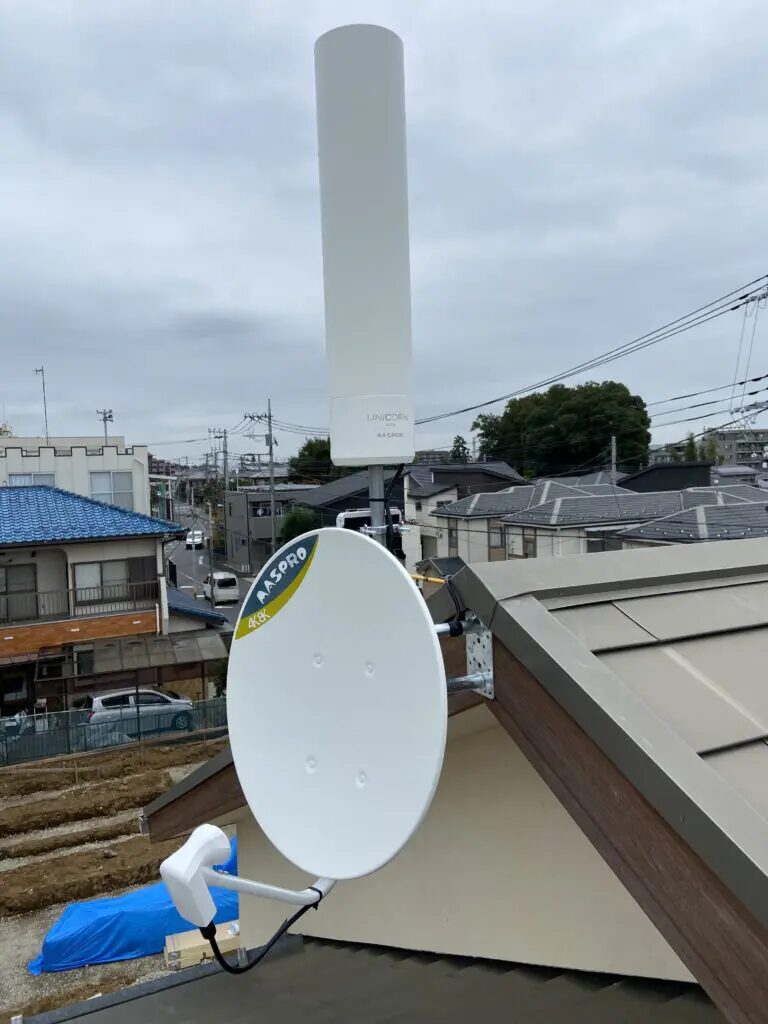 破風板のテレビアンテナ