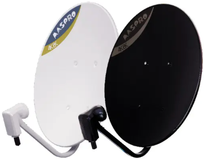 2色のパラボラアンテナ