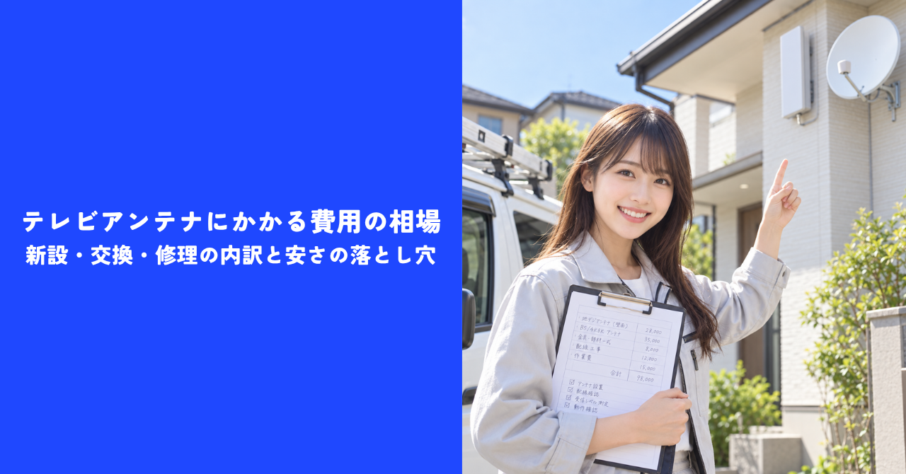【注目】テレビアンテナにかかる費用の相場｜新設・交換・修理の内訳と安さの落とし穴