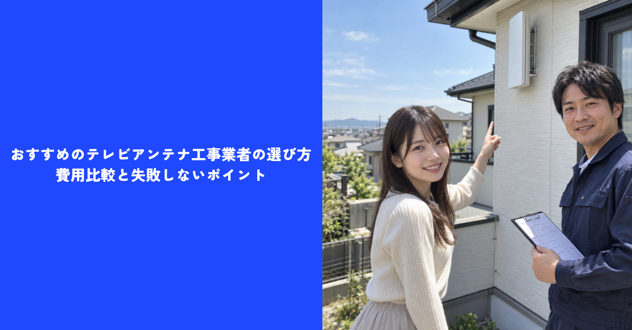 【必見】おすすめのテレビアンテナ工事業者の選び方｜費用比較と失敗しないポイント