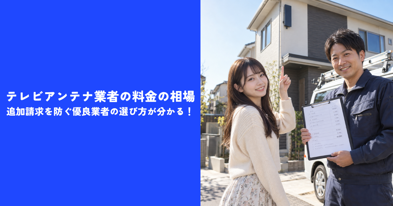 【必見】テレビアンテナ業者の料金の相場｜追加請求を防ぐ優良業者の選び方が分かる！
