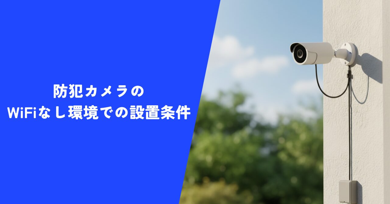 【必見】防犯カメラのWiFiなし環境での設置条件｜プロが教える安心セキュリティ術