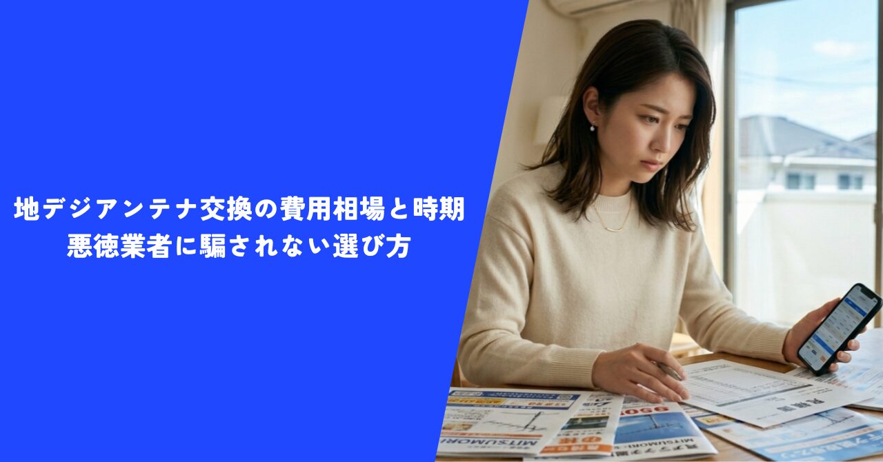 【プロ直伝】地デジアンテナ交換の費用相場と時期｜悪徳業者に騙されない選び方