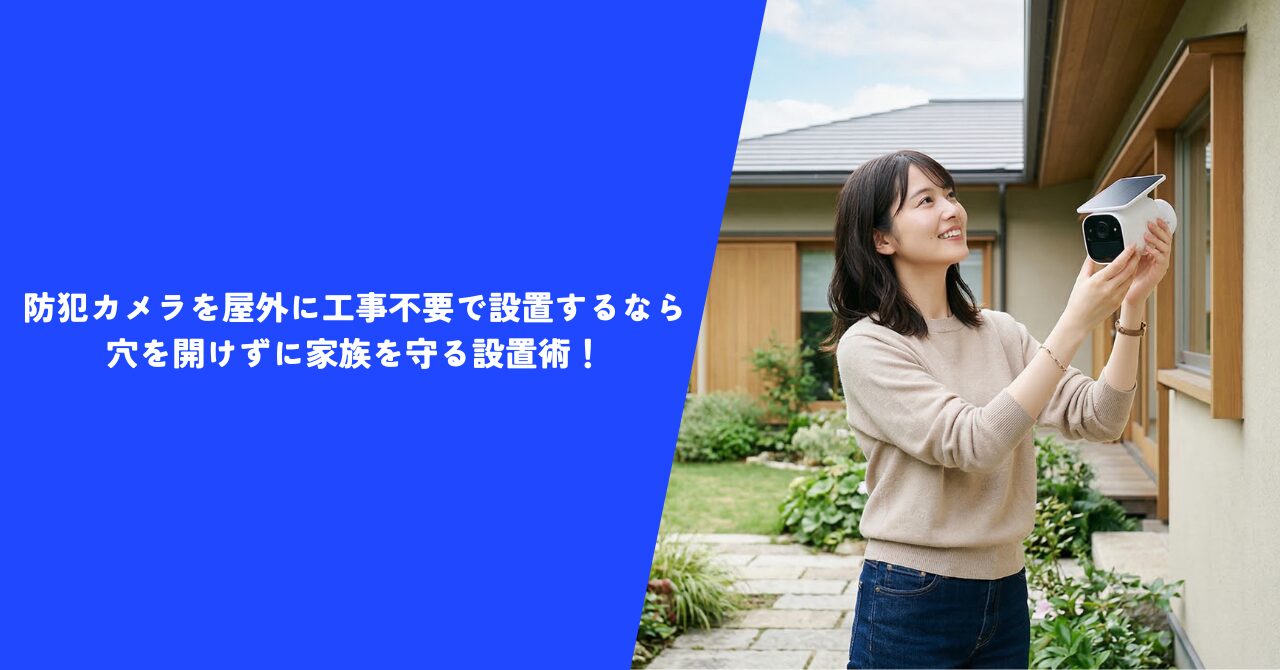 【注目】防犯カメラを屋外に工事不要で設置するなら｜穴を開けずに家族を守る設置術！