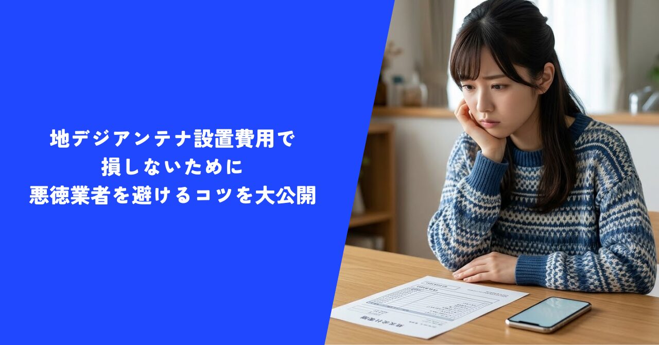 【明朗会計】地デジアンテナ設置費用で損しないために｜悪徳業者を避けるコツを大公開