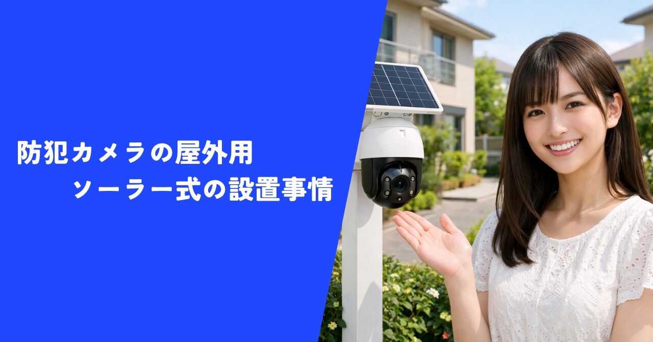 【解説】防犯カメラの屋外用ソーラー式の設置事情｜電源不要の安心感とリスク対策