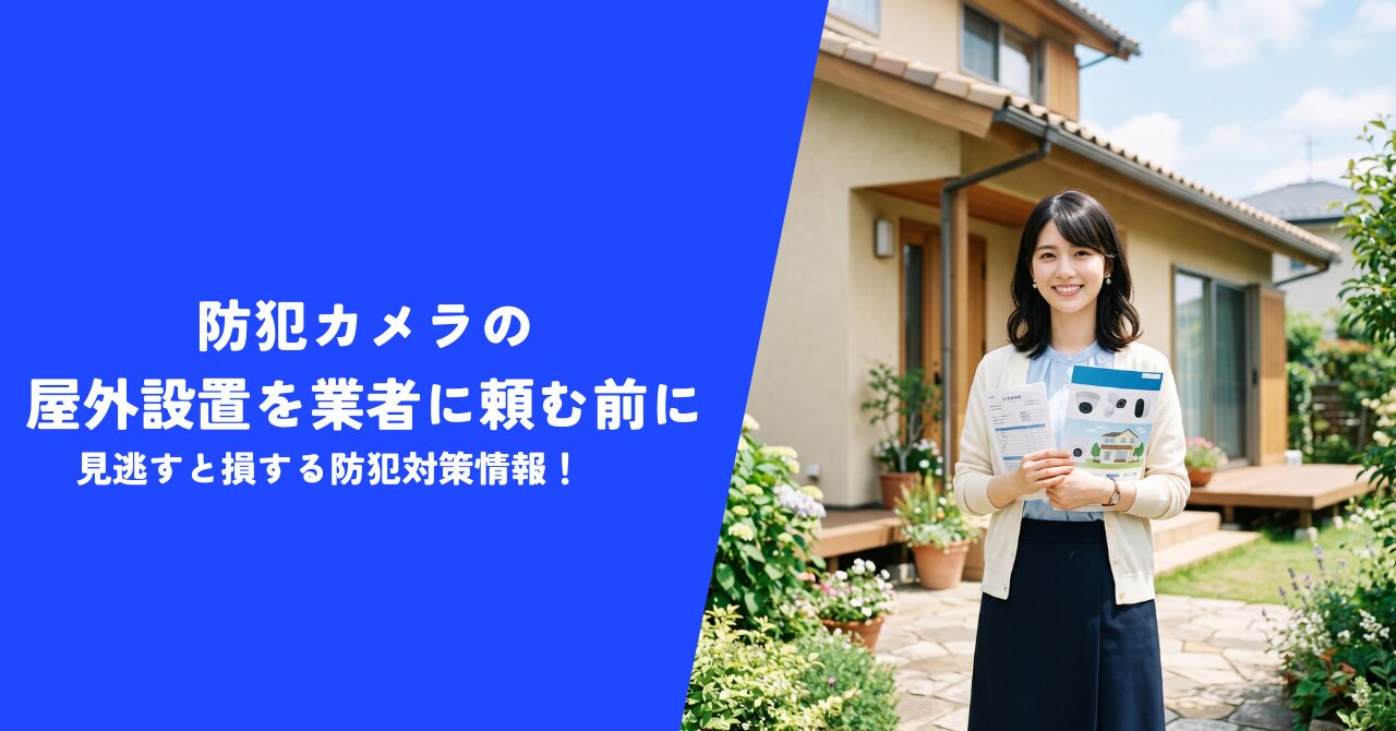 【完全ガイド】防犯カメラの屋外設置を業者に頼む前に｜見逃すと損する防犯対策情報！