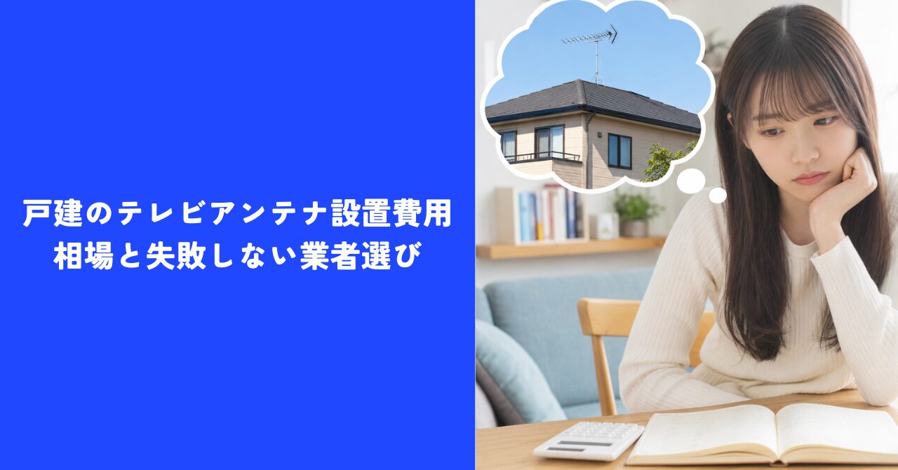 【最新】戸建のテレビアンテナ設置費用｜工事のプロが教える相場と失敗しない業者選び