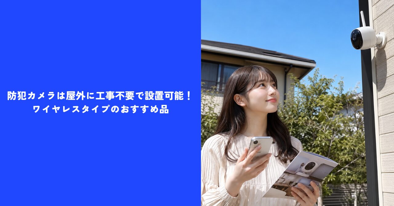 【安心】防犯カメラは屋外に工事不要で設置可能！｜ワイヤレスタイプのおすすめ品