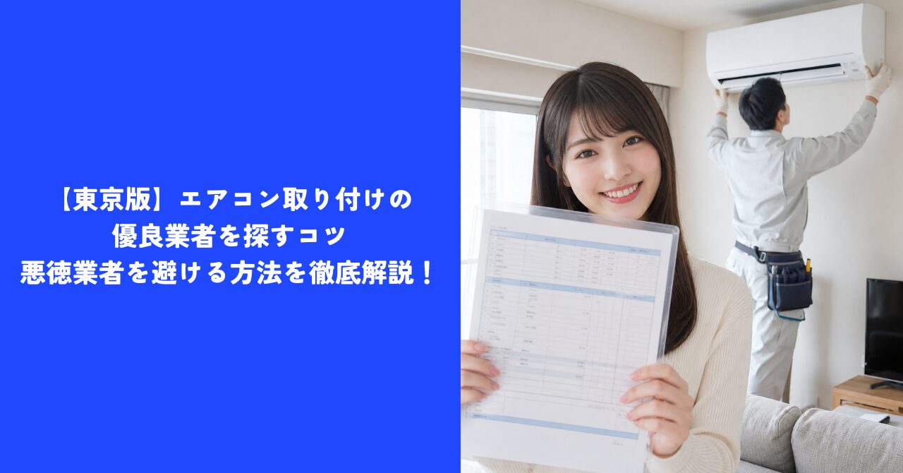 【東京版】エアコン取り付けの優良業者を探すコツ｜悪徳業者を避ける方法を徹底解説！