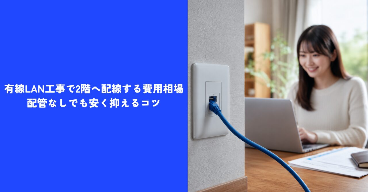 【徹底解説】有線LAN工事で2階へ配線する費用相場｜配管なしでも安く抑えるコツ