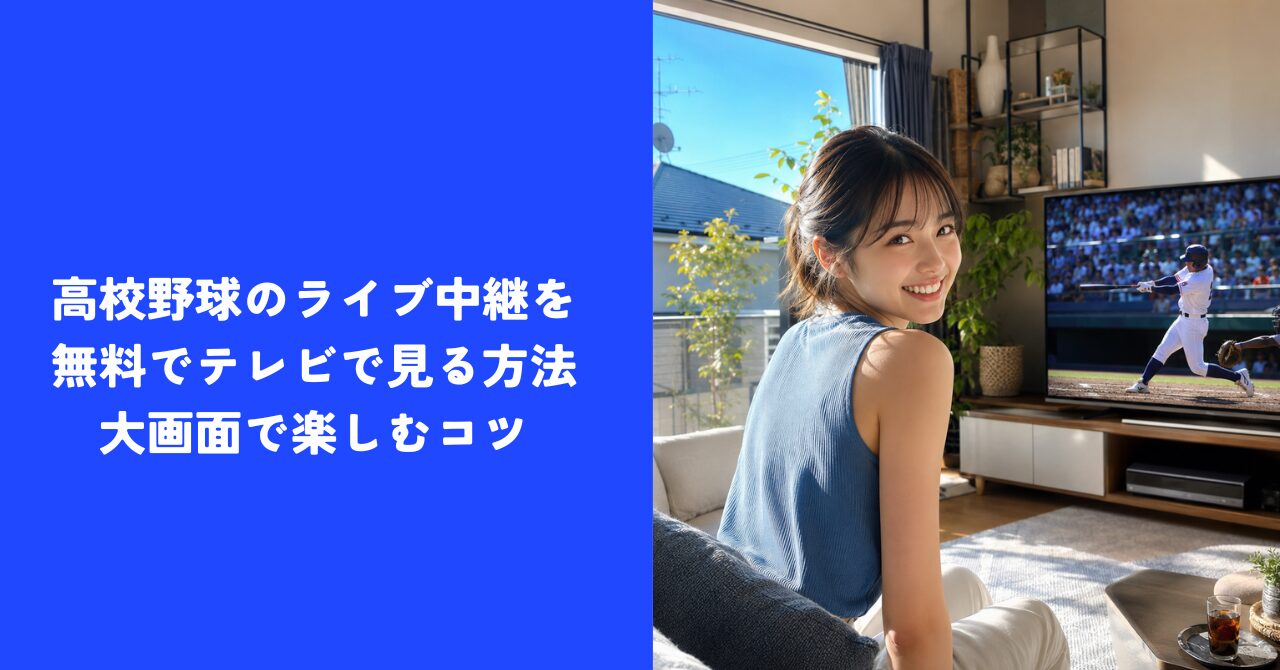 【最新版】高校野球のライブ中継を無料でテレビで見る方法｜大画面で楽しむコツ