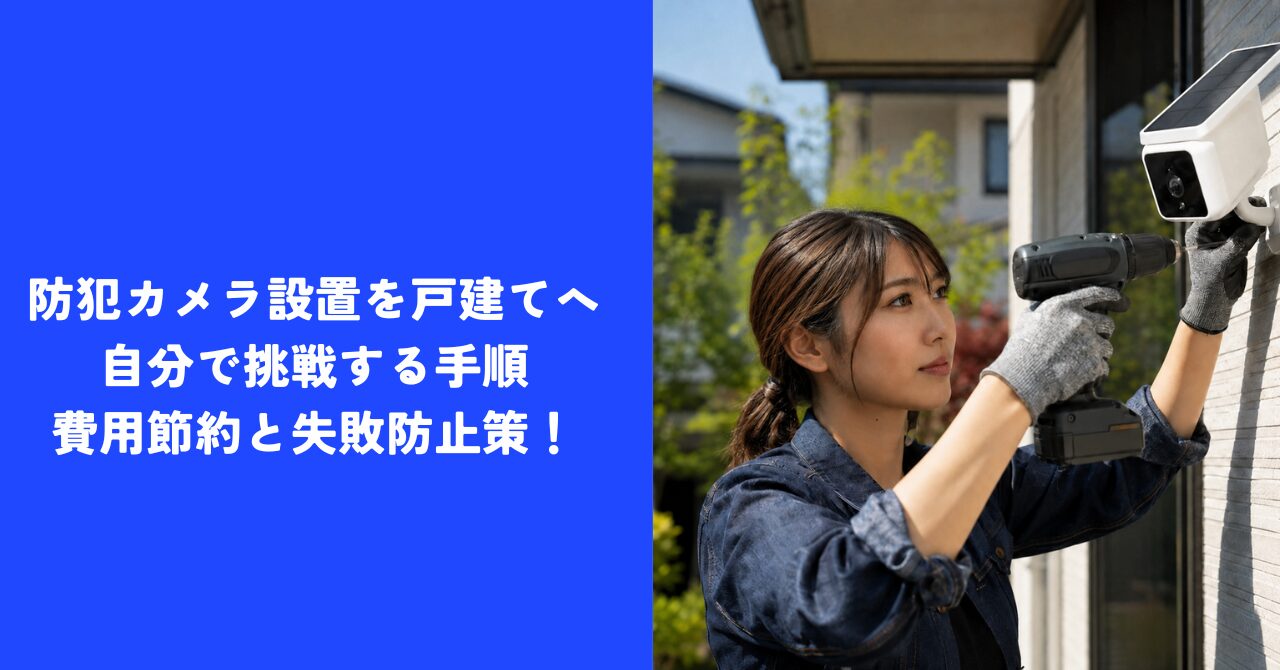【初心者必見】防犯カメラ設置を戸建てに自分で挑戦する手順｜費用節約と失敗防止策！