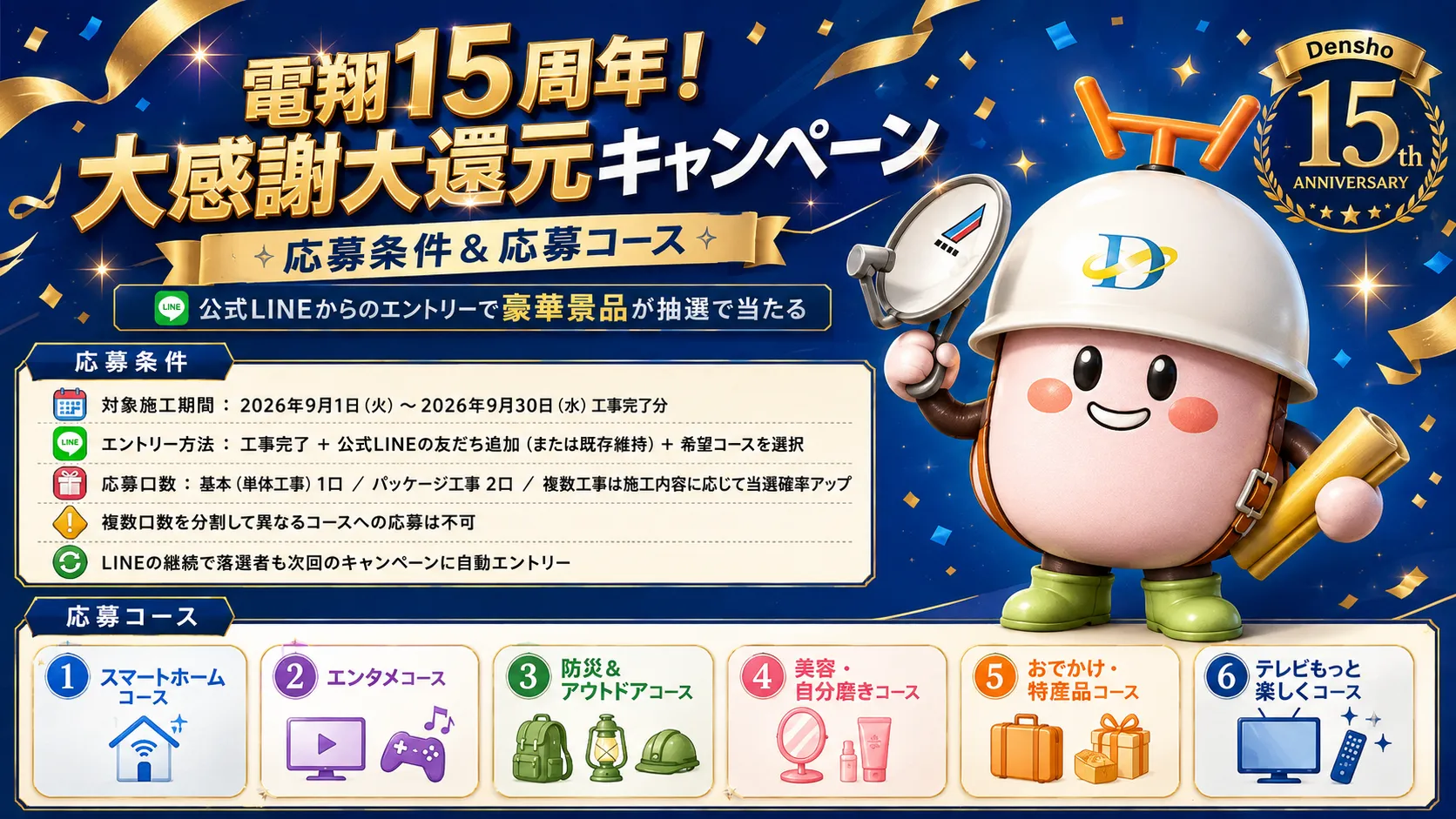 15周年記念キャンペーンの応募コース